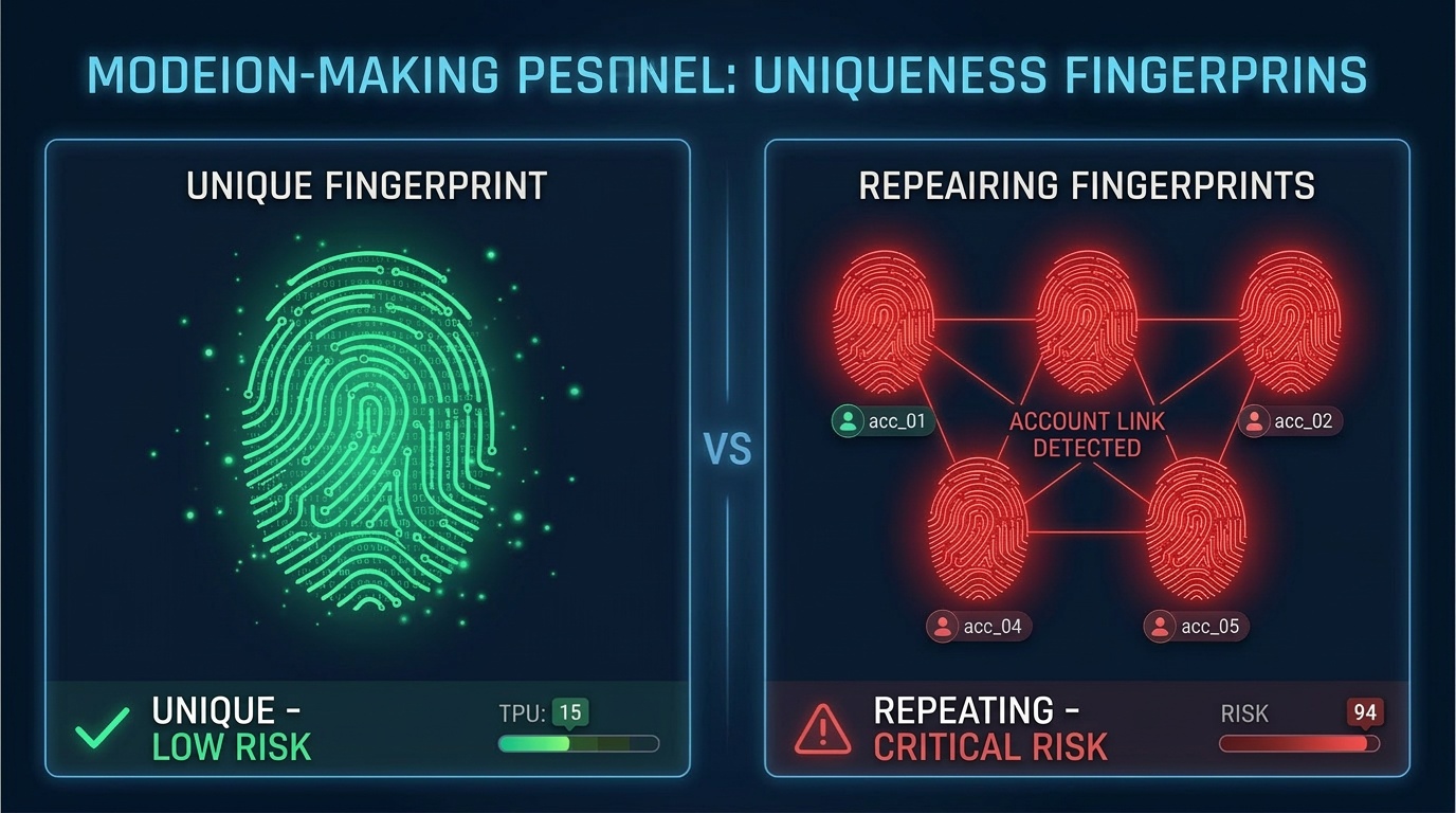 Unique vs repeating digital fingerprint — duplicate detection