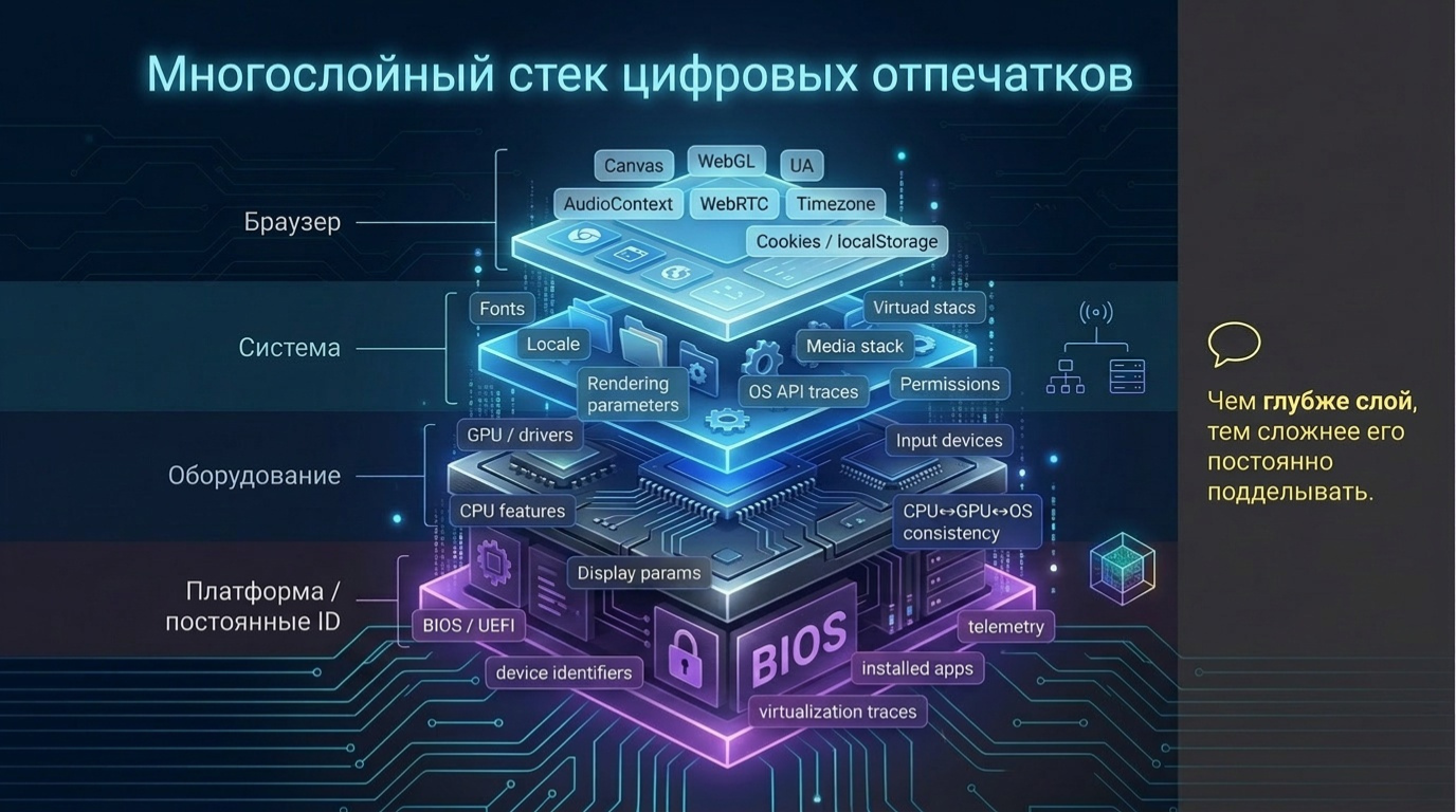 Многослойный стек цифровых отпечатков