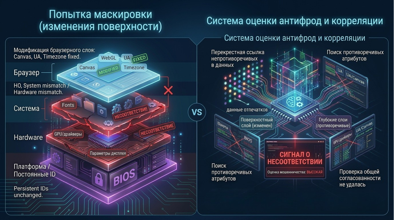 Как антифрод обнаруживает несоответствия между уровнями
