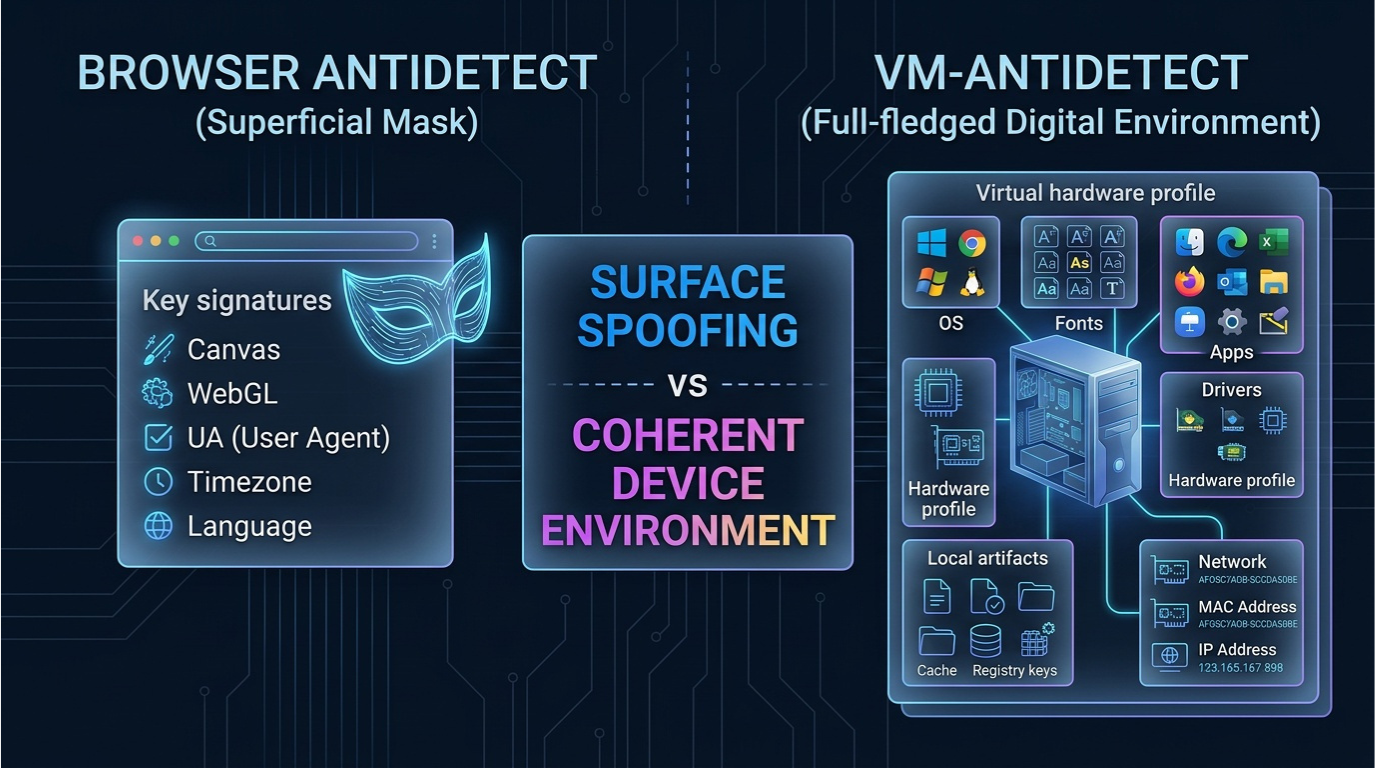 Browser antidetect vs VM antidetect: final comparison