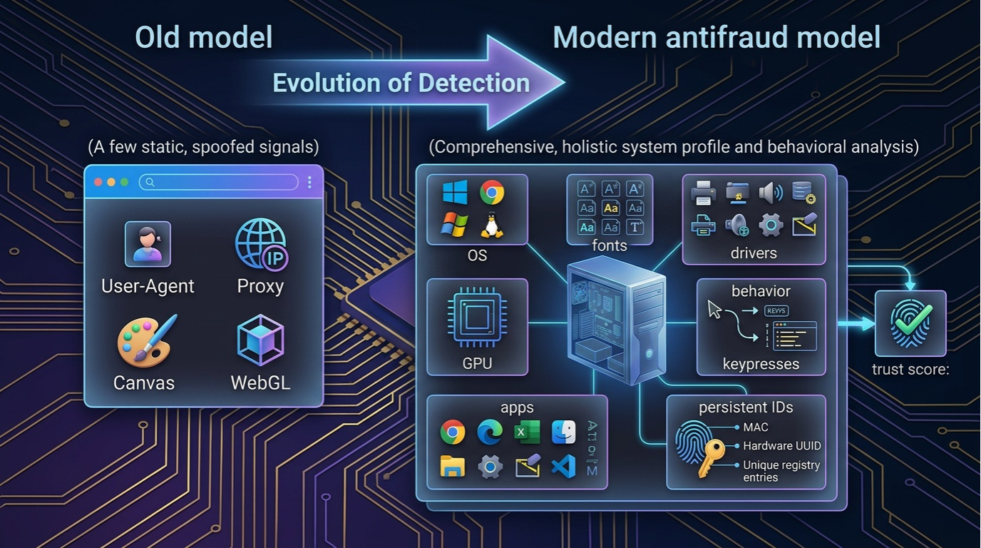 Anti-fraud evolution: from simple UA checks to comprehensive device analysis
